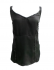 Top nero in seta con pietrine